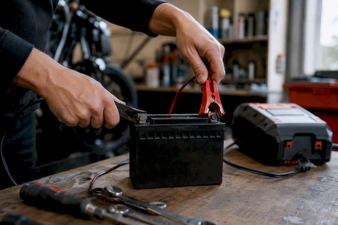 Batería de moto descargada: causas, diagnóstico y solución